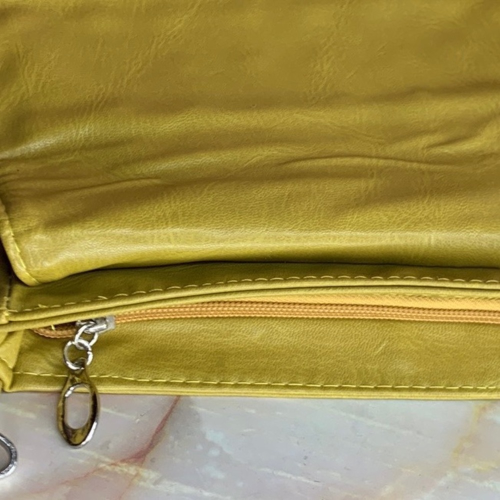 Lemon Citron Studded Rhinestone Soft Leather Crossbody Bag - Picture 9 of 14